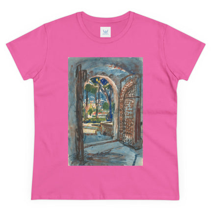 Gate in S. Miniato by Martin Monnickendam Women's Midweight Cotton Tee