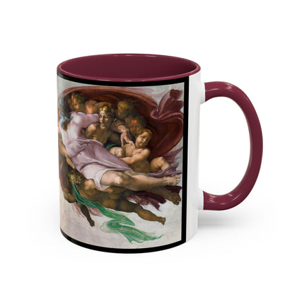 The Creation of Adam by Michelangelo Buonarroti Colorful Mugs (11oz, 15oz)