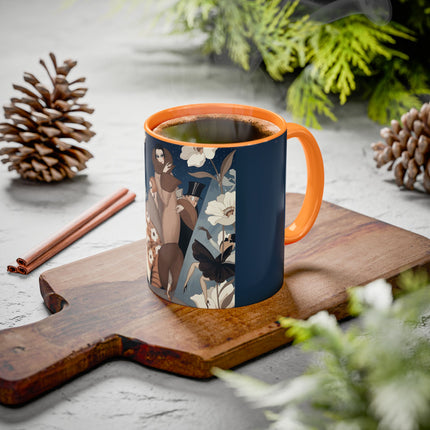 🌸✨ The Midnight Magnolia Masquerade Colorful Mug – Art Deco Nocturne