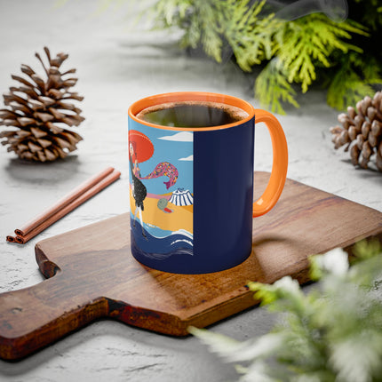 Beachside Promenade Colorful Mugs – Chic Summer Stroll & Coastal Glamour