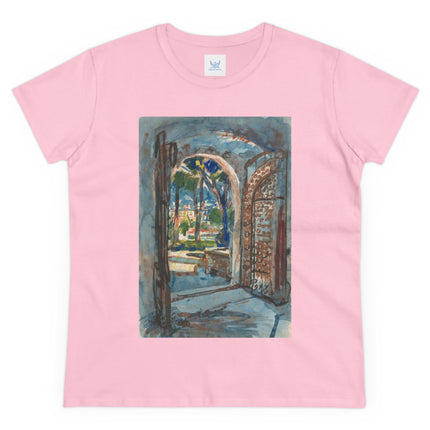Gate in S. Miniato by Martin Monnickendam Women's Midweight Cotton Tee