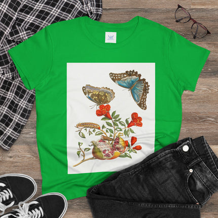 Blue Butterflies and Pomegranate Cotton Tee