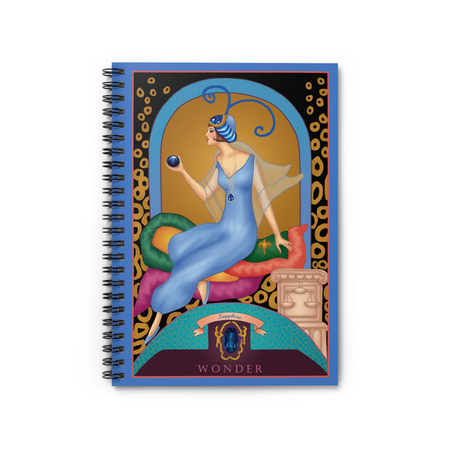 September & Sapphire (from the Gem Series) by Sofia Chiostri Spiral Notebook - Ruled Line