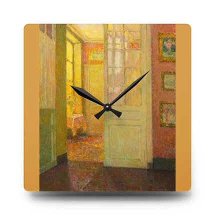 Interior, Window Light by Henri Le Sidaner Acrylic Wall Clock, Round & Square