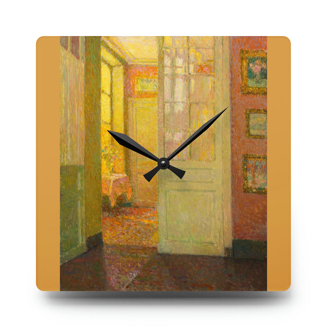 Interior, Window Light by Henri Le Sidaner Acrylic Wall Clock, Round & Square