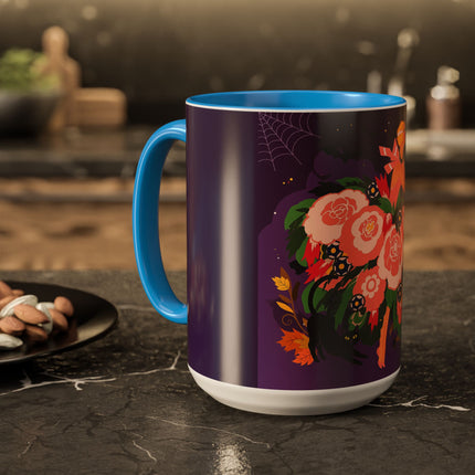 🌹🎃 The Lady Of The Haunted Rose Garden Colorful Mug – Romantic Halloween Charm