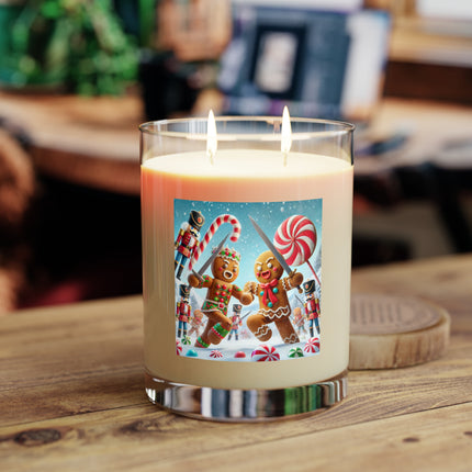 Gingerbread Men vs. Nutcracker Soldiers Battle Scented Candle - Full Glass, 11oz