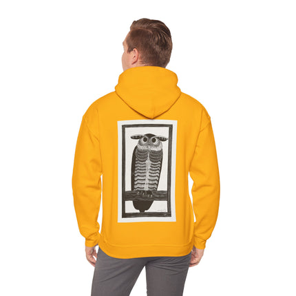 Horned Owl by Samuel Jessurun de Mesquita Heavy Blend™ Hooded Sweatshirt
