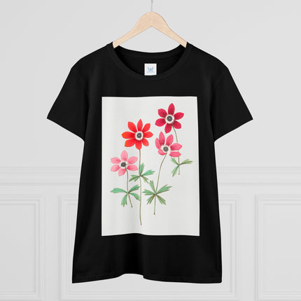 Women's Anemone Print Midweight Cotton Tee
