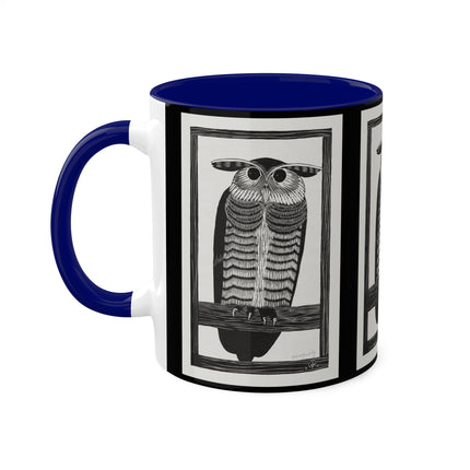 Horned Owl by Samuel Jessurun de Mesquita Colorful Mugs, 11oz