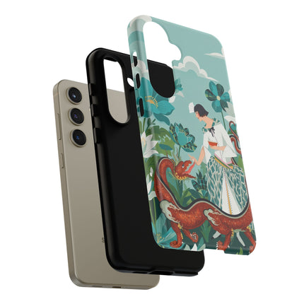 🐉🌿 The Dragon Keeper Phone Case – Art Deco Floral Fantasy