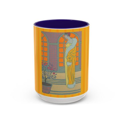 Sur Les Marches Du Jardin by Georges LePape Colorful Mugs (11oz, 15oz)