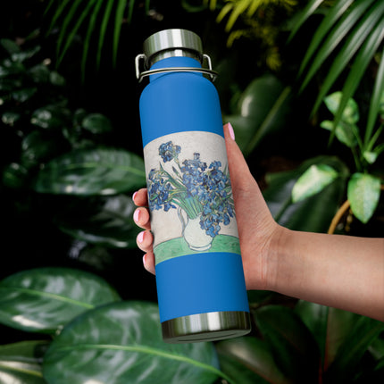 Irises by Vincent Van Gogh Copper Vacuum Insulated Bottle, 22oz