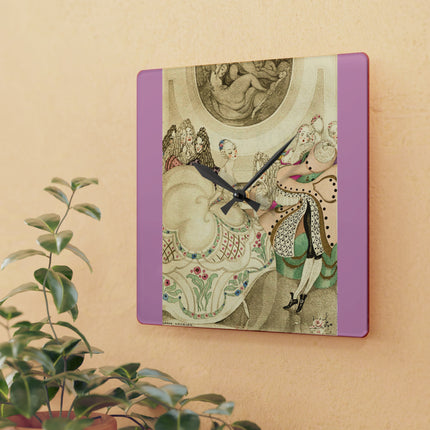 Sur talons rouges (On Red Heels) pl 01 by Gerda Wegener Acrylic Wall Clock, Round and Square