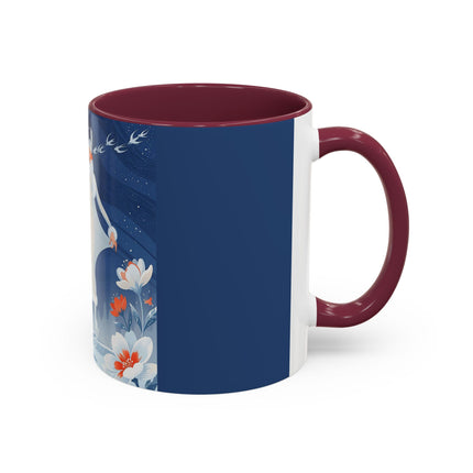 ❄️⛸️ The Winter Skater’s Flight Colorful Mug – Art Deco Floral Fantasy