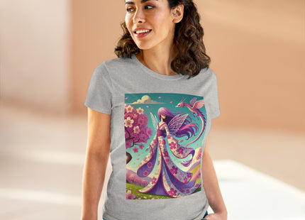 Petals in the Wind: The Kimono Fairy and the Sky Dragon Cotton Tee