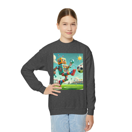 Kickoff Bot! Youth Crewneck Sweatshirt – Action, Energy & Game-Day Fun