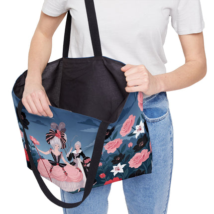 🌹🎭 The Rose Masquerade Promenade Weekender Tote Bag – Art Deco Floral Elegance