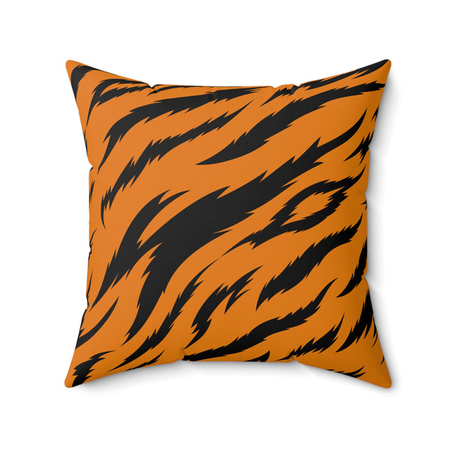 Classic Tiger Print Spun Polyester Square Pillow