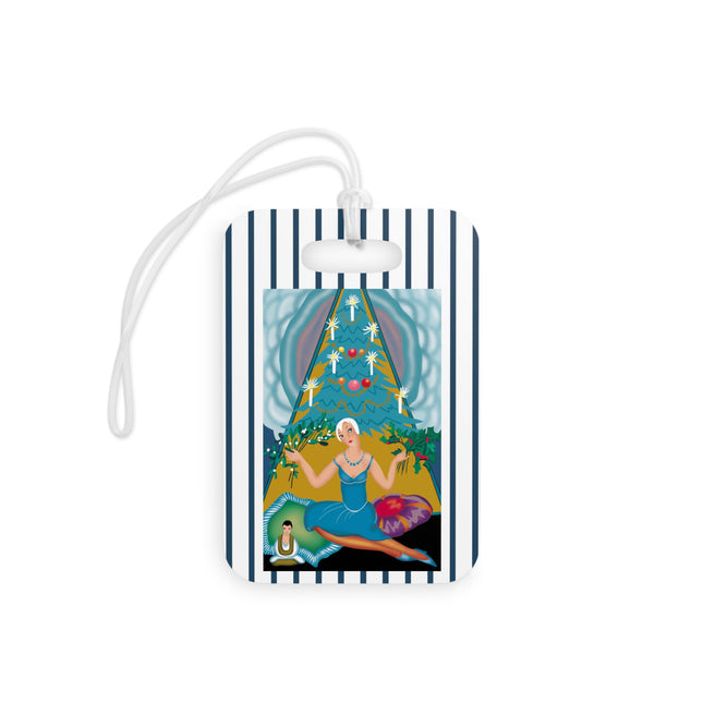 Art Deco Christmas Elegance Luggage Tag