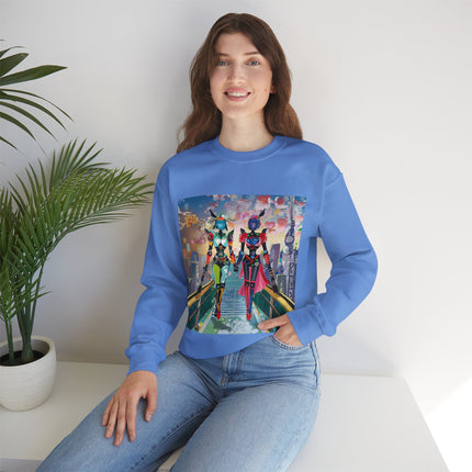Cyber Punk Robot Models Unisex Heavy Blend™ Crewneck Sweatshirt