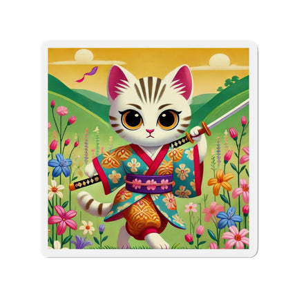 Samurai Kitten Die-Cut Magnets (5 Sizes)