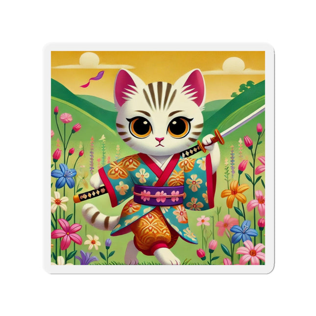 Samurai Kitten Die-Cut Magnets (5 Sizes)