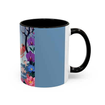 The Ladies Of The Enchanted Hammock Colorful Mugs – Art Deco Whimsical Garden Elegance