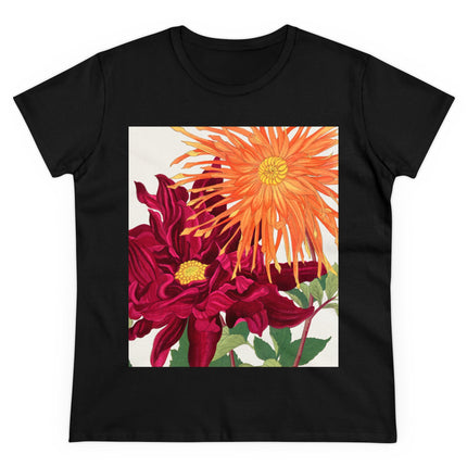 Dahlia Flower by Tanigami Kônan Women's Midweight Cotton Tee