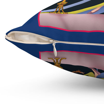 Smoke and Secrets: A Glamorous Encounter in Prohibition Era Spun Polyester Square Pillow
