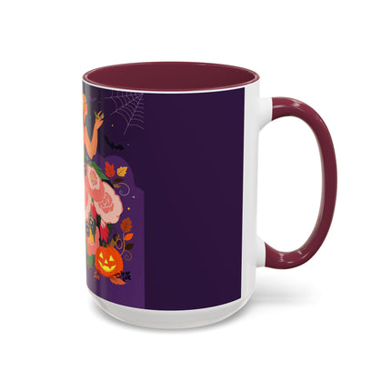🌹🎃 The Lady Of The Haunted Rose Garden Colorful Mug – Romantic Halloween Charm
