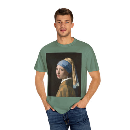 Girl with a Pearl Earring by Johannes Vermeer Unisex Garment-Dyed T-shirt