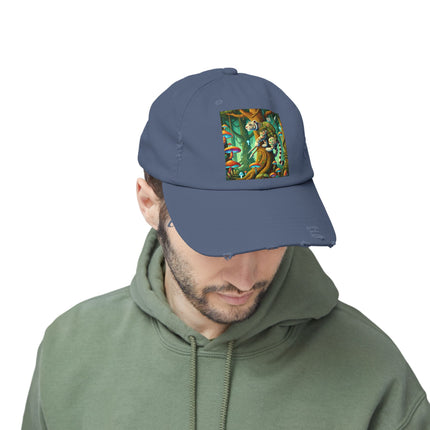 Silent Stripes Unisex Distressed Cap