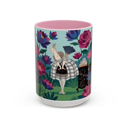 The Lady Of The Lotus Garden Colorful Mugs – Art Deco Botanical Elegance