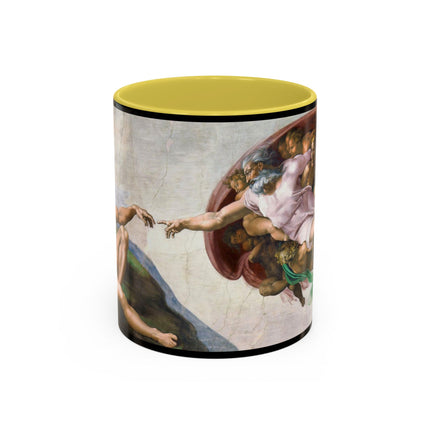 The Creation of Adam by Michelangelo Buonarroti Colorful Mugs (11oz, 15oz)