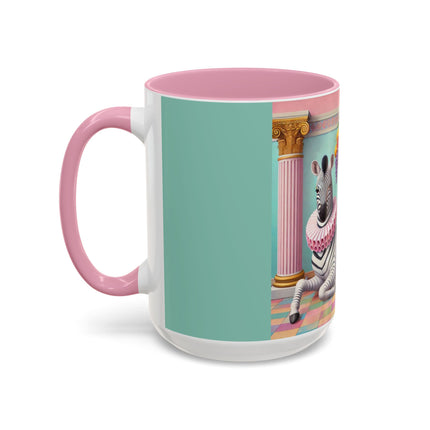 Still Life with Zebra, Fruit, and Pink Columns Colorful Mugs (11oz, 15oz)