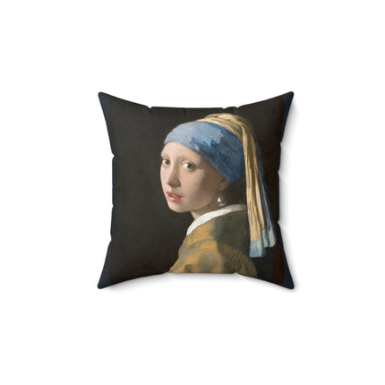 Girl with a Pearl Earring by Johannes Vermeer Spun Polyester Square Pillow