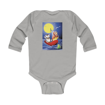 Embarking on a Moonlit Journey Long Sleeve Baby Bodysuit – Cozy Nights & Storybook Adventures