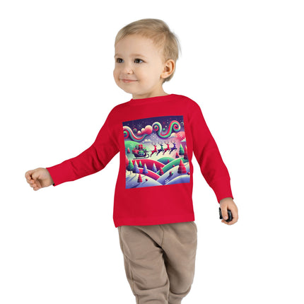 Festive Reindeer Flight Toddler Long Sleeve Tee