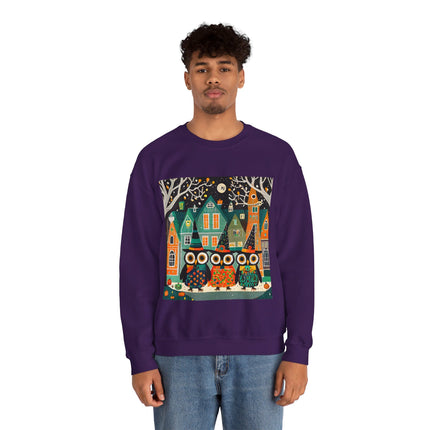 Night of the Trick-or-Treating Owlets Unisex Heavy Blend™ Crewneck Sweatshirt