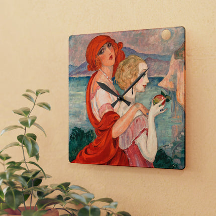 Sur la Route d'Anacapri by Gerda Wegener Acrylic Wall Clock, Round and Square