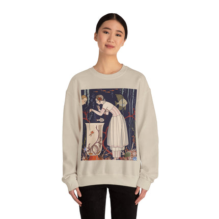 L'Etourdissant Petit Poisson (The Dazzling Little Fish) by George Barbier Heavy Blend™ Crewneck Sweatshirt