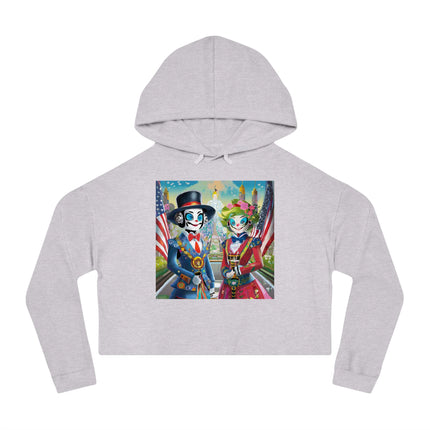 Cyber Punk Robot Cropped Hooded Sweatshirt
