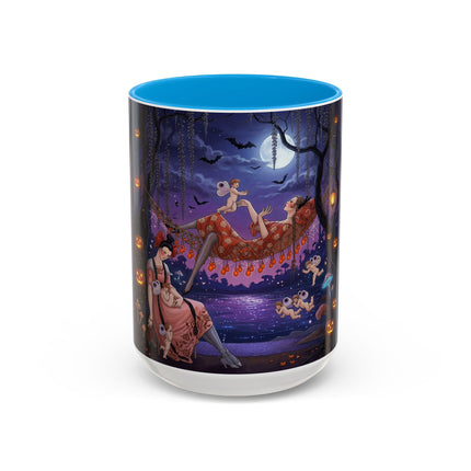 🌙🎃 Moonlit Mischief In The Pumpkin Grove Colorful Mug – Whimsical Halloween Fantasy