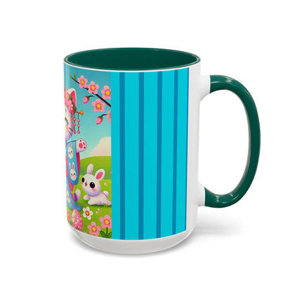 Springtime Kitten’s Easter Joy Colorful Mugs (11oz, 15oz)