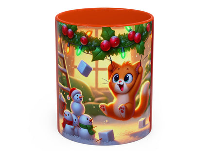 Naughty or Nice Kitten Christmas Colorful Mugs (11oz, 15oz)