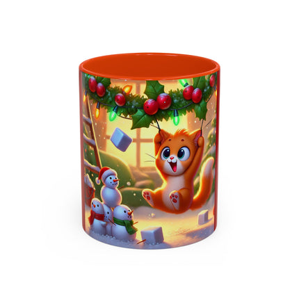 Naughty or Nice Kitten Christmas Colorful Mugs (11oz, 15oz)
