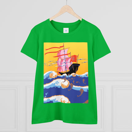Golden Seas and Whimsical Dreams Women's Midweight Cotton Tee
