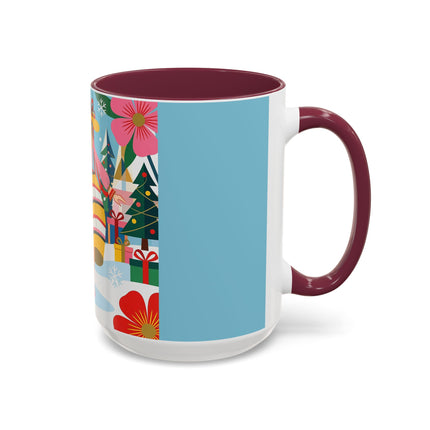 🌼🎄 The Christmas Blossom Belle Colorful Mug – Colorful Art Deco Holiday Fantasy