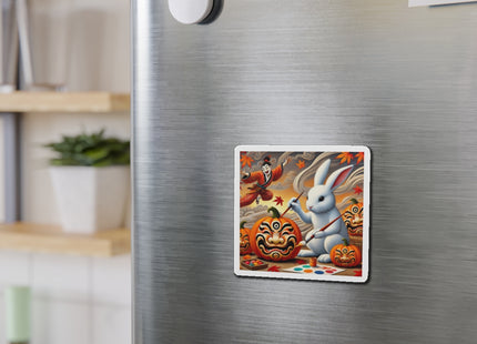 Halloween Rabbit’s Kabuki Jack-o’-Lanterns Die-Cut Magnets (4 Sizes)